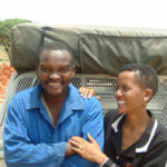 Mavis Mokweni (right) with Thato