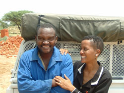 Mavis Mokweni (right) with Thato