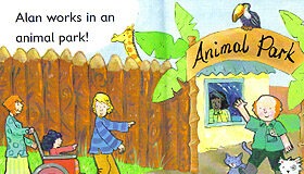 Disabled children should be included in books A page from Alan and the Animals by Evelyn Foster