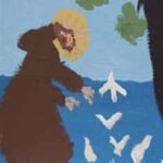 Alex Mulhall, St. Francis and the Birds, flashe vinyl on canvas, 2009.