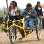 Side by side tandems offer a sociable ride. Photo: Wheels for Wellbeing/Richard Sarson.