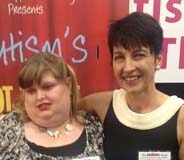 Anna gets a gong Anna Kennedy (right) with AGT singer Carly Ryan at the Autism Show.