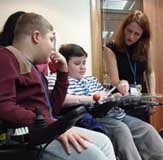 Transition support for Duchenne Takin' Charge Manager Dr Janet Hoskin with young people with Duchenne.