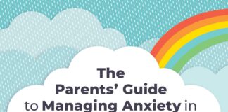 The Parents’ Guide to Managing Anxiety in Children with Autism The cover of 'Parents' guide to managing anxiety in chidlren with autism', with a rainbow, and a dad holding his daughters' hand under an umbrella.