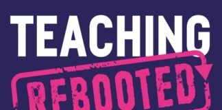 Teaching Rebooted The cover of 'teaching rebooted'. It has colourful stylized people on it.