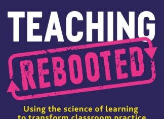 Teaching Rebooted The cover of 'teaching rebooted'. It has colourful stylized people on it.