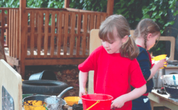 Heavy work in outdoor play